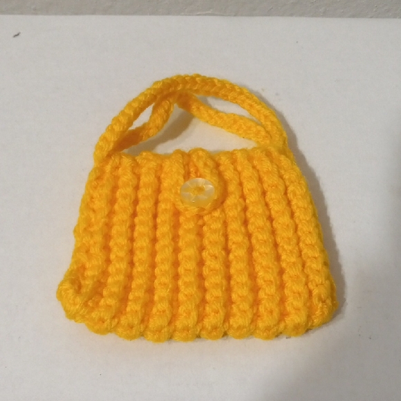 crochet Handbags - Yellow Knit Mini Bag